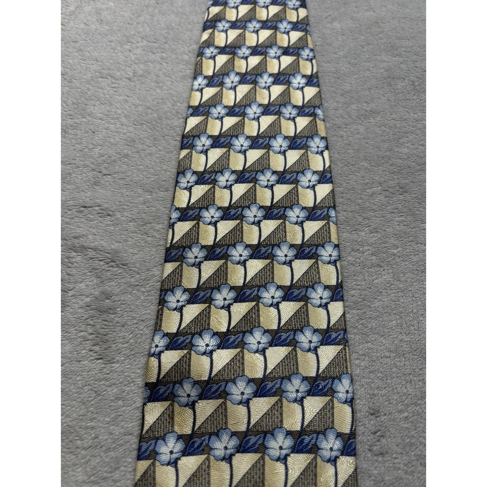 Ermenegildo Zegna Silk Tie floral print Vintage Look Made in Italy